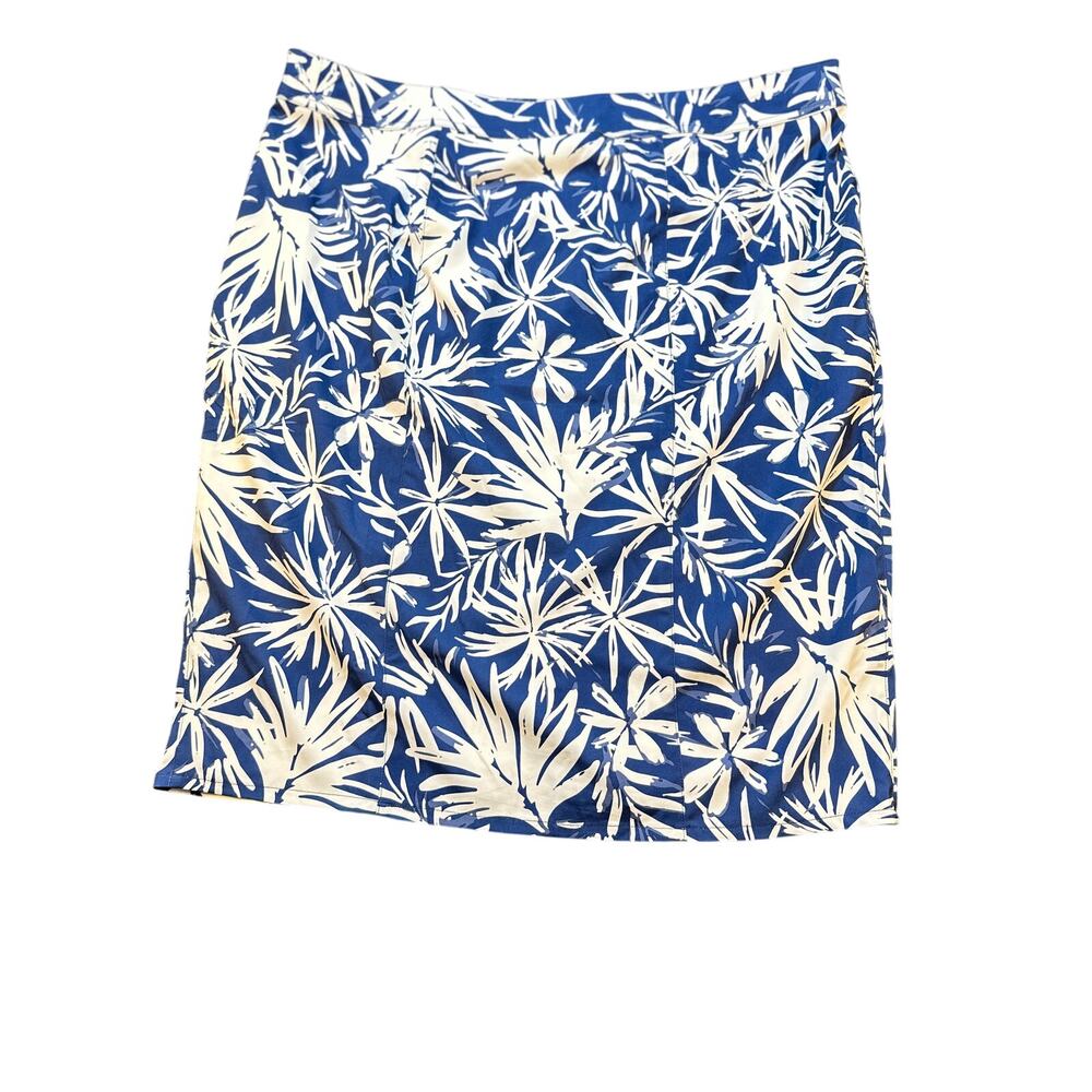 RipSkirt Hawaii Navy White Floral Wrap Skirt Women Sz XXL Knee Length 3 EUC - Picture 2 of 8